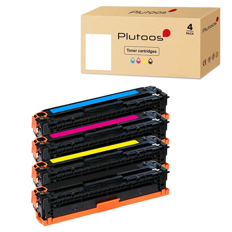 Plutoos 128A Multipack – Kompatibel mit HP 128A, HP CE320A CE321A CE323A CE322A, 4er-Set BCMY, 5900 Seiten gesamt