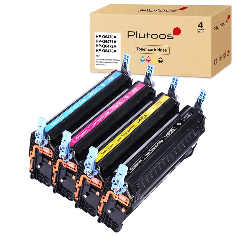 Plutoos 501 Multipack – Compatibile con HP 501, HP Q6470A Q6471A Q6473A Q6472A, set 4 colori BCMY, 42000 pagine totali