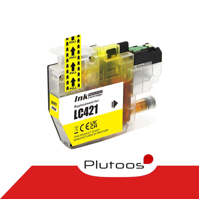 Plutoos LC-421 Yellow printer cartridges compatible with Brother LC421