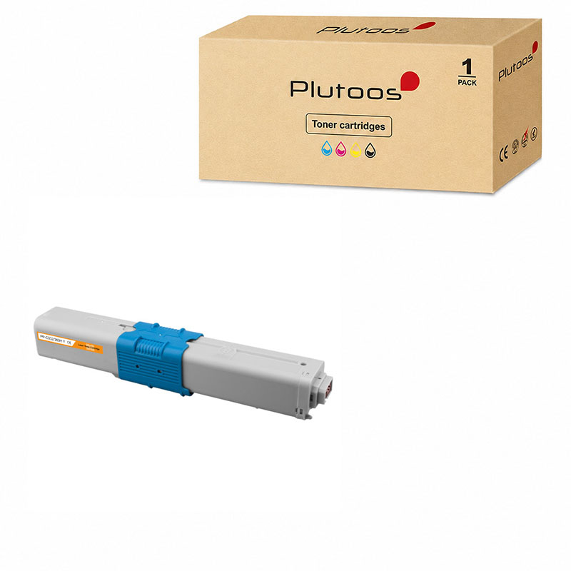 Plutoos C332 Toner Gelb mit Chip – Kompatibel mit Oki C332, Oki 46508709, 3000 Seiten