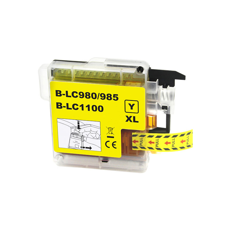 Plutoos LC-985 Jaune Cartouche – compatible avec Brother, 12 ml pour DCP-J125, DCP-J140W, DCP-J315W, DCP-J515W, MFC-J220, MFC-J265W, MFC-J410