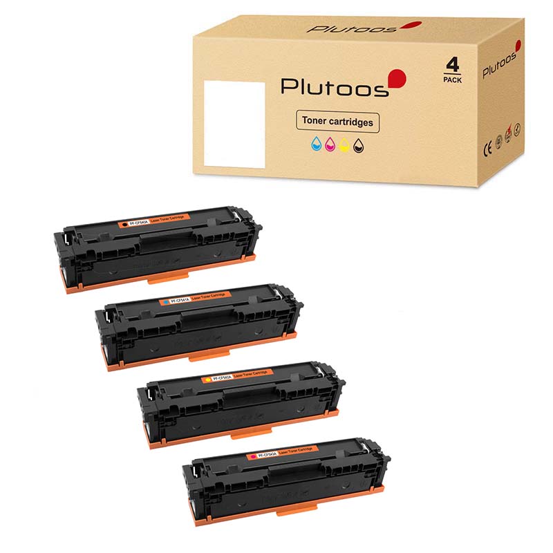 Plutoos 203 Multipack – Kompatibel mit HP 203, HP CF540A CF541A CF542A CF543A, 4er-Set BCMY, 7000 Seiten gesamt