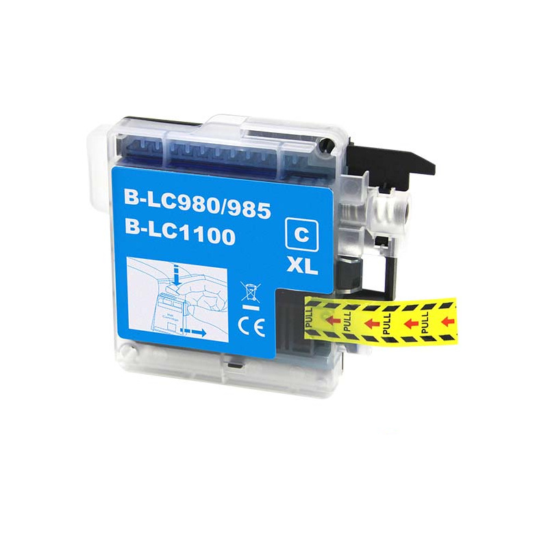 Plutoos LC-985 Cyan Cartouche – compatible avec Brother, 12 ml pour DCP-J125, DCP-J140W, DCP-J315W, DCP-J515W, MFC-J220, MFC-J265W, MFC-J410