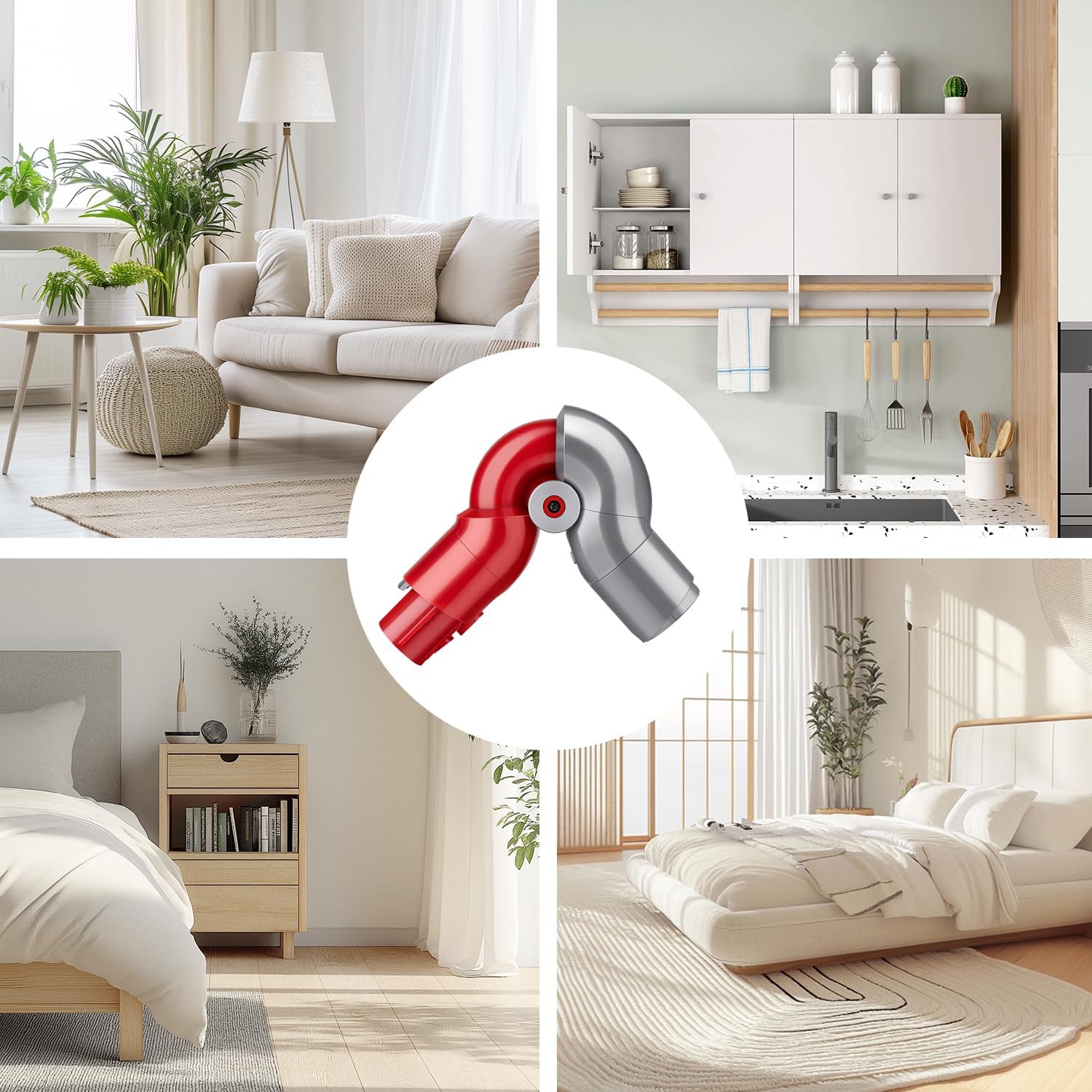 Plutoos Unterbett-Flachadapter für Dyson V10 Slim V12 Slim V12 Detect Slim – nur 20 g, inkl. Reinigungsbürste