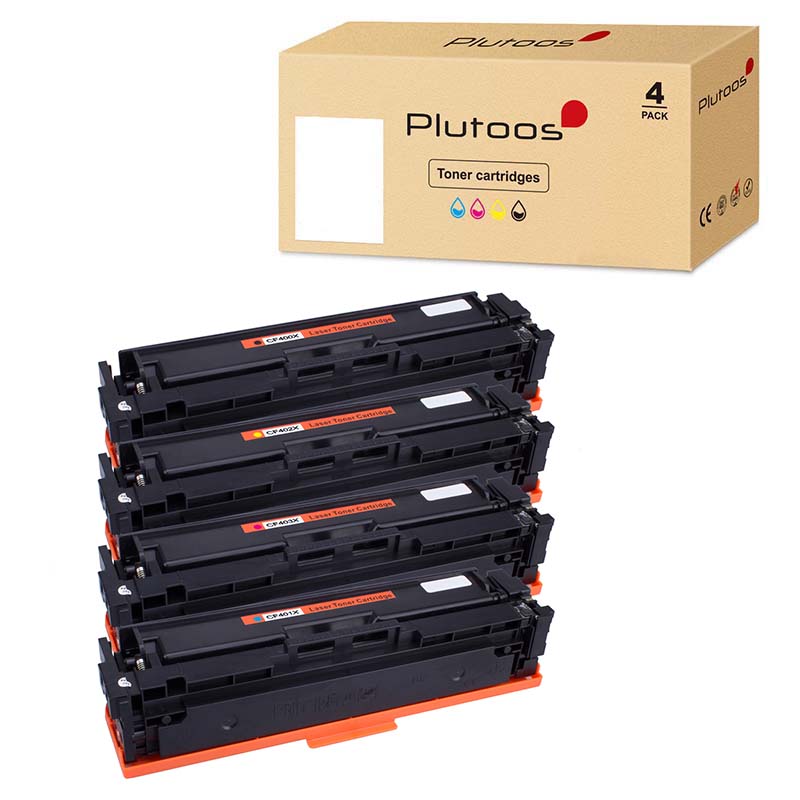 Plutoos 201X Multipack – Kompatibel mit HP 201X, HP CF400X CF401X CF403X CF402X, 4er-Set BCMY, 9700 Seiten gesamt