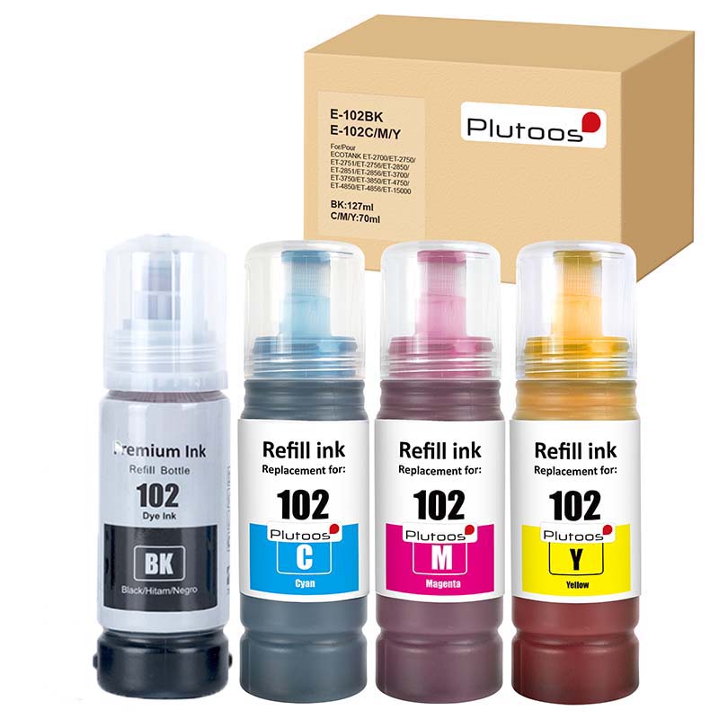 Plutoos 102 Ecotank Multipack Ink kompatibel zu Epson 102 Ecotank 4-Pack