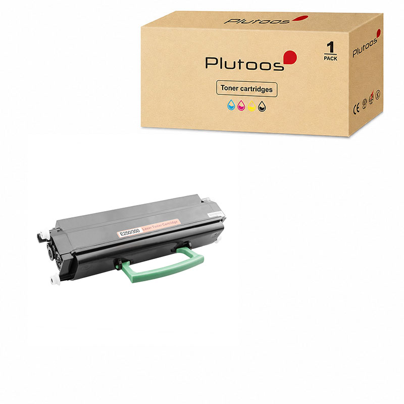 Plutoos E250 Toner Noir avec puce – Compatible avec Lexmark E250, Lexmark E250A11E, 3500 pages