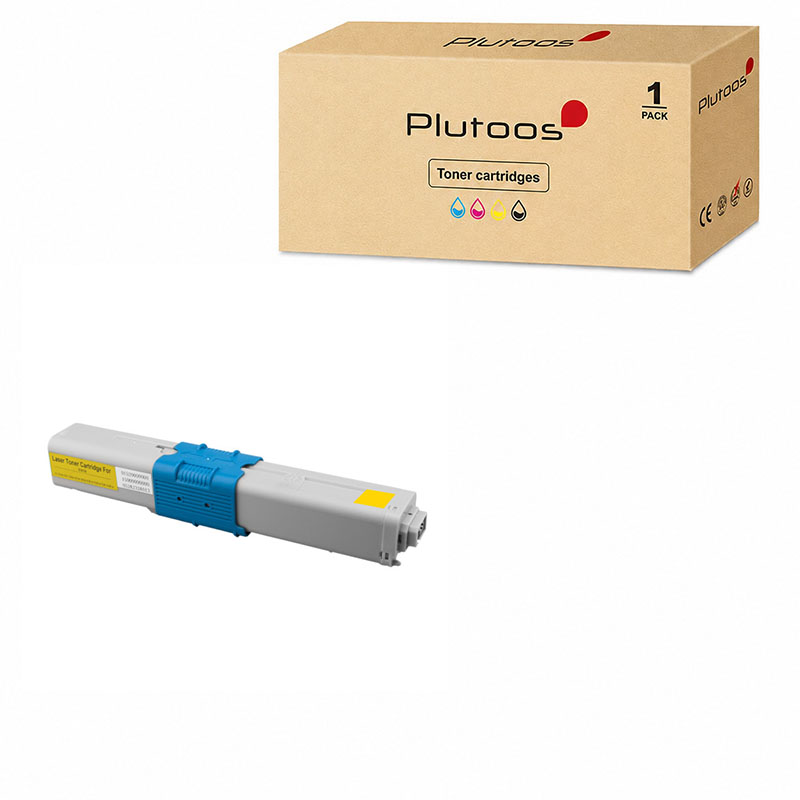 Plutoos C310 Toner Jaune avec puce – Compatible avec Oki C310, Oki 44469704, 2000 pages