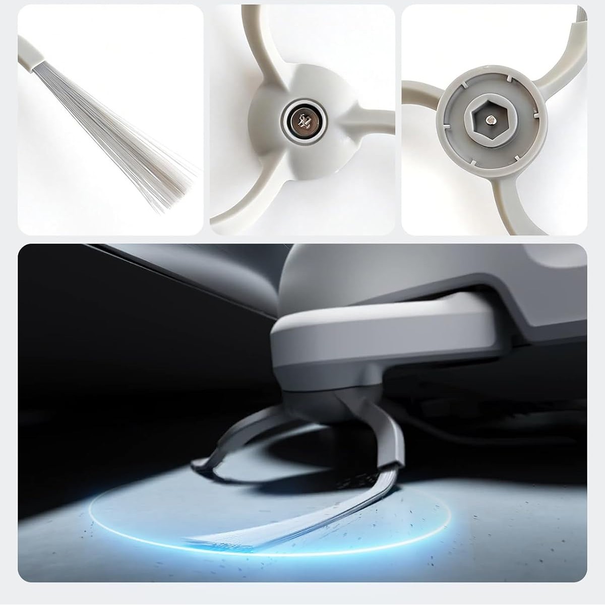 Plutoos Seitenbürsten für DJI Romo A, Romo P & Romo S – Ecken & Kanten, 1 Paar (2 Stück)