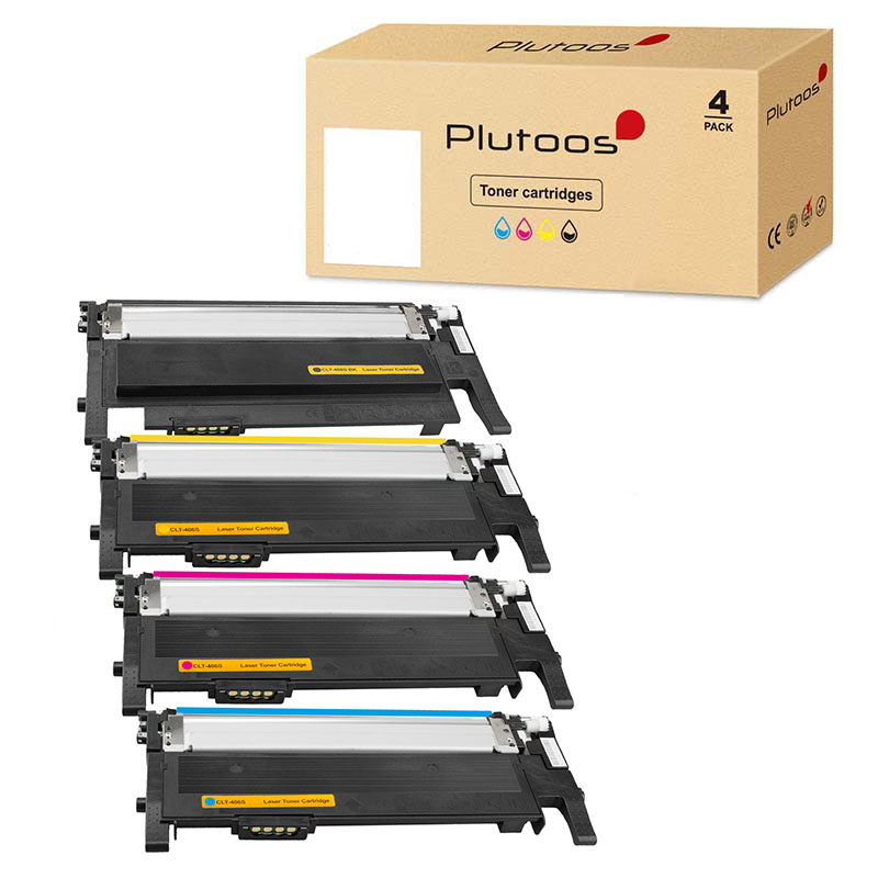 Plutoos CLT-406 Multipack – Compatible with Samsung CLT-406, Samsung CLT-K406S CLT-C406S CLT-M406S CLT-Y406S, 4-pack BCMY, 4500 total pages