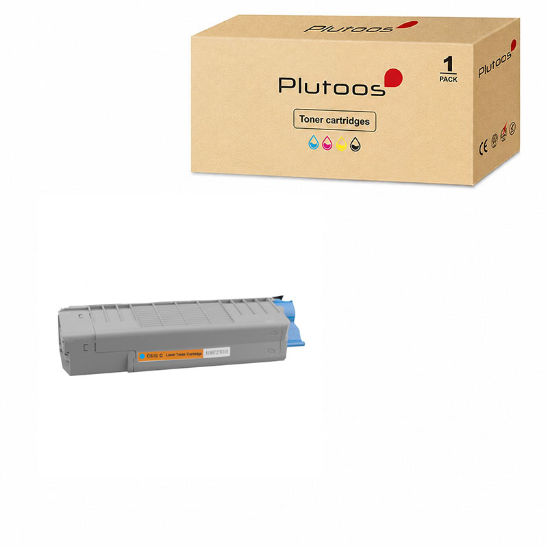 Plutoos C610 Toner Cyan avec puce – Compatible avec Oki C610, Oki 44315307, 6000 pages
