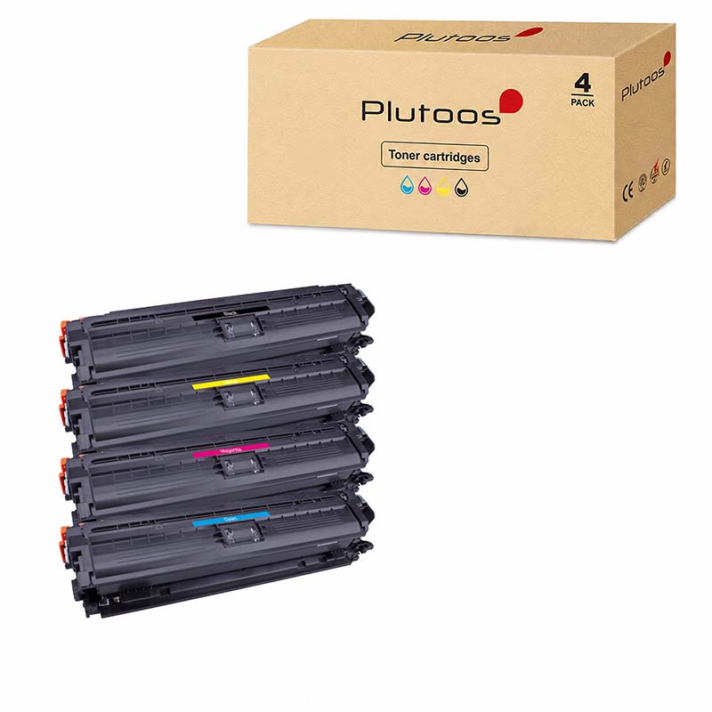 Plutoos 651A Multipack – Compatible with HP 651A HP CE340A CE341A CE343A CE342A 4-Pack BK+C+M+Y 61500 pages total