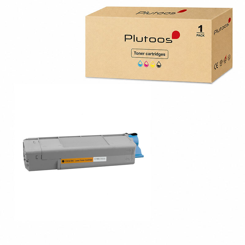 Plutoos C610 Toner Noir – Compatible avec Oki C610, Oki 44315308, 8000 pages