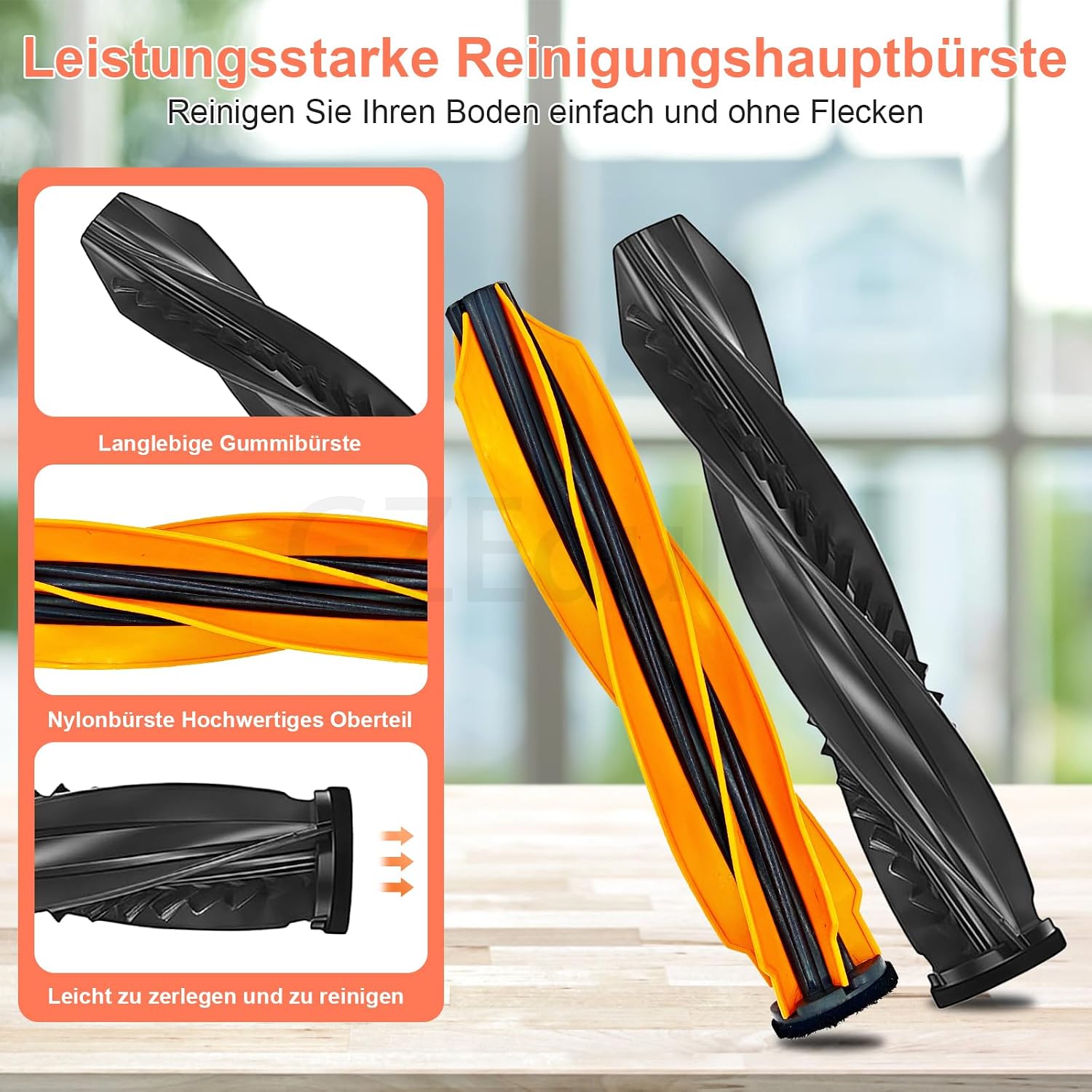 Plutoos 2 × Hauptbürsten für Dreame X60 Pro Ultra Complete – Anti-Tangle Gummi-Walzen