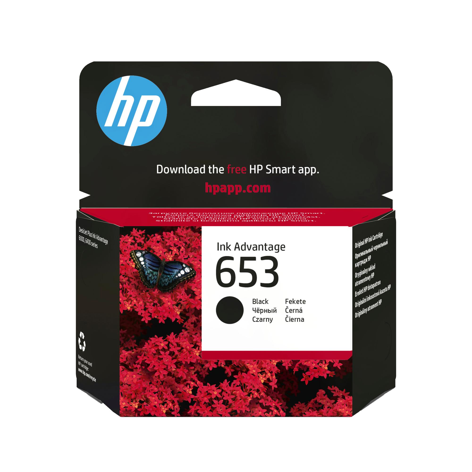 HP 653 Original Tintenpatrone Schwarz