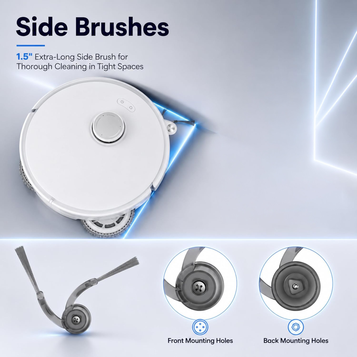 Plutoos 2 × Seitenbürsten für Roborock Saros 10R Saros 20 Qrevo Curv – für Kanten und Ecken