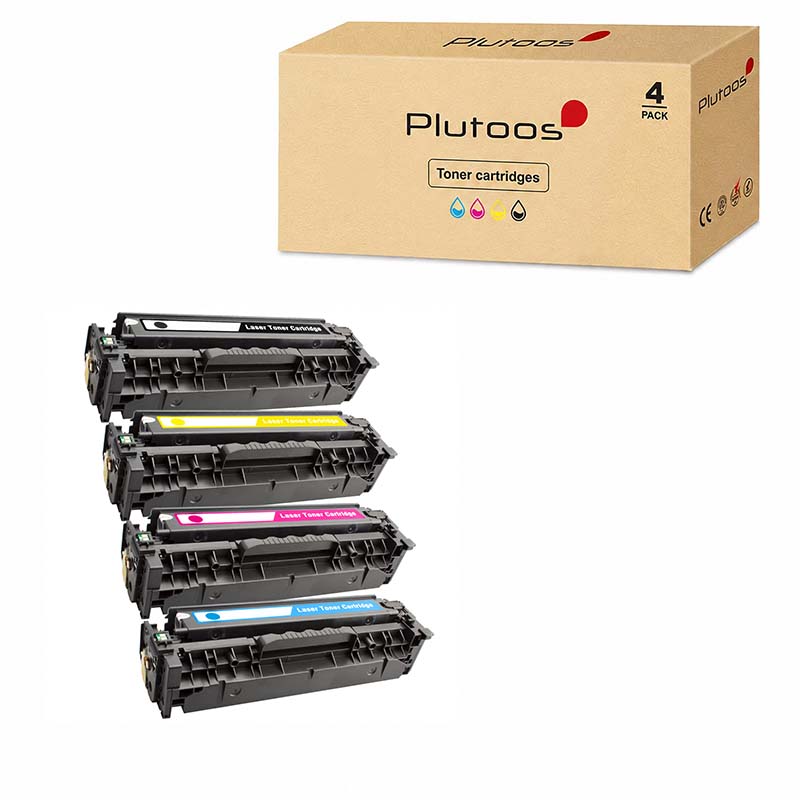 Plutoos 304A Multipack – Compatible with HP 304A HP CC530A CC531A CC533A CC532A 4-Pack BK+C+M+Y 11900 pages total