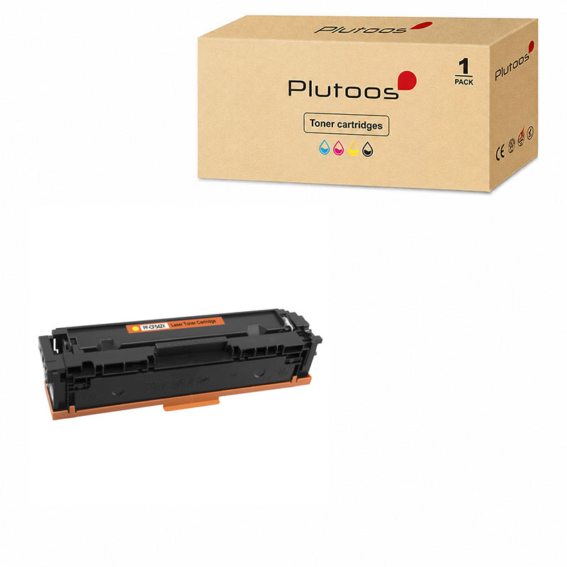 Plutoos 203X CF542X Toner Yellow with Chip – Compatible with HP M254dw M254nw M281fdn M281fdw, ca. 2’500 pages