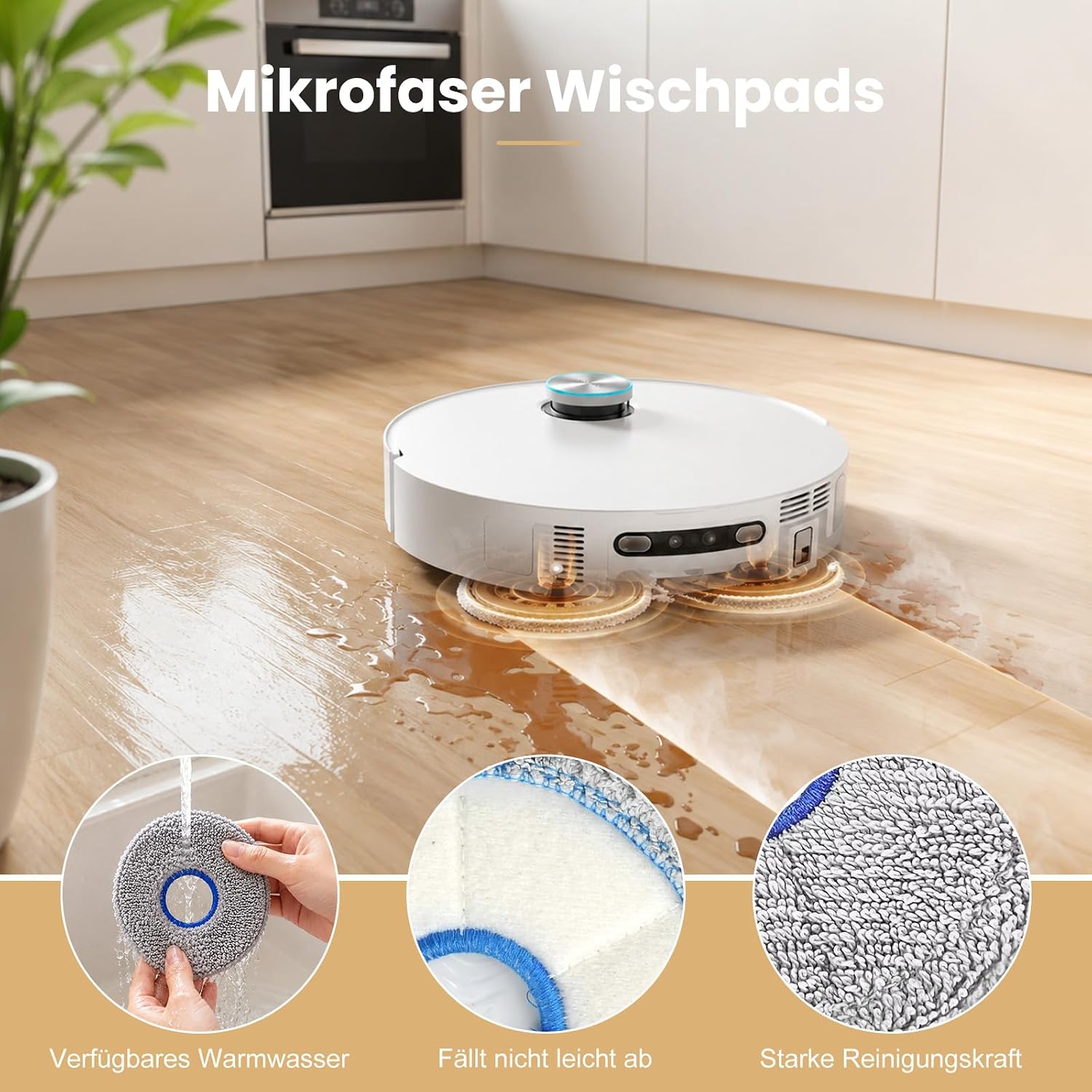 Plutoos 2 × Thermo-Wischpads für Dreame X60 Pro Ultra Complete – Mikrofaser