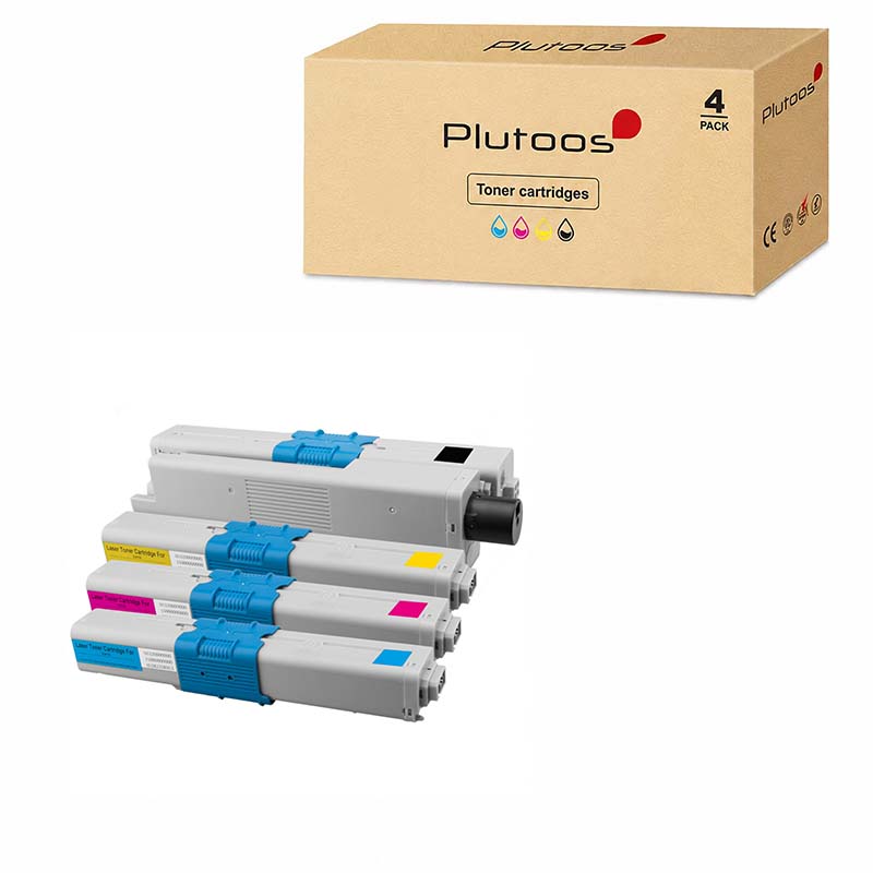 Plutoos C301/C321 Multipack – Kompatibel mit Oki C301/C321 Oki 44973536 44973535 44973534 44973533 4er-Set BCMY 6700 Seiten gesamt