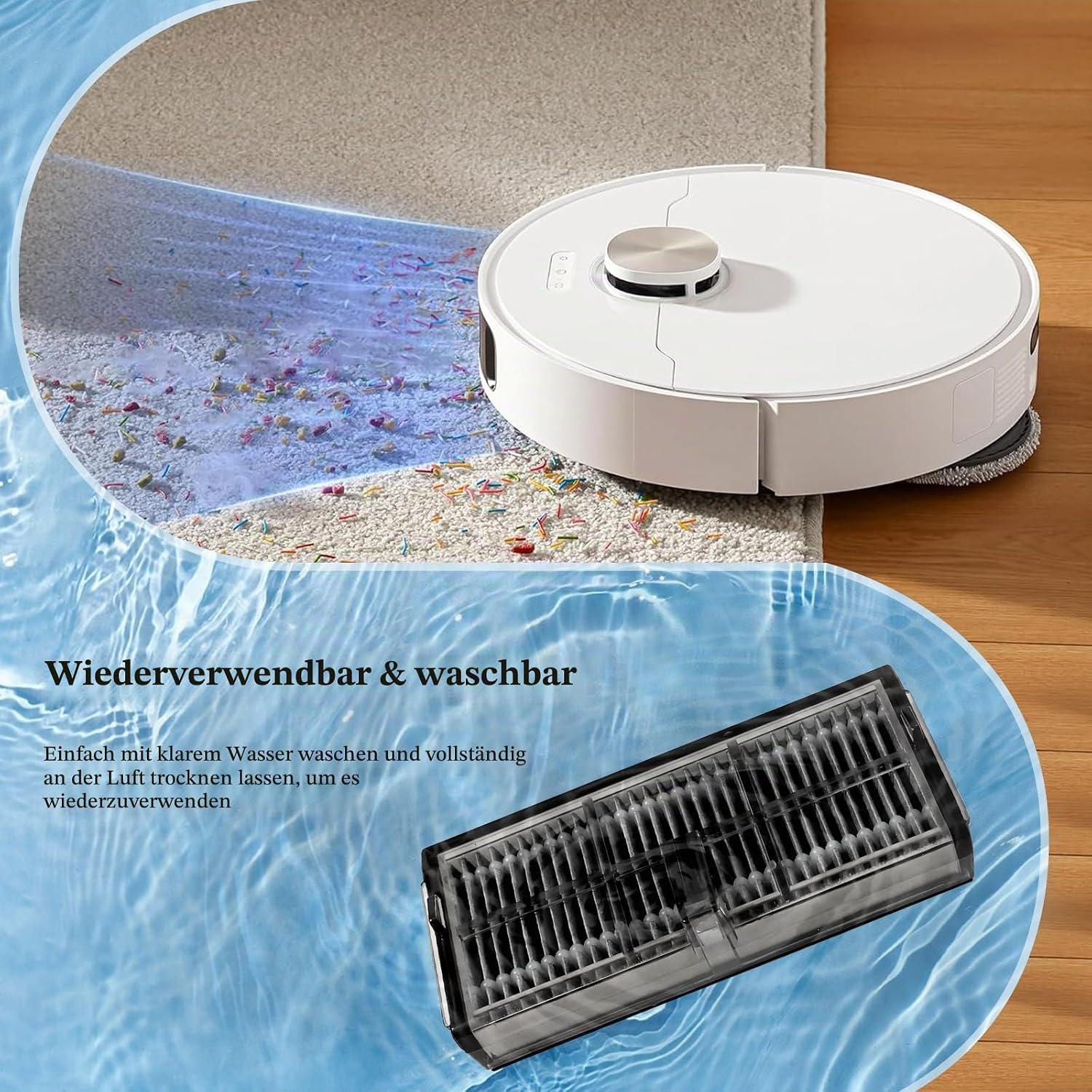 Plutoos 2 × filtres HEPA pour Dreame L10s Pro Ultra HEAT aspirateur robot – lavables
