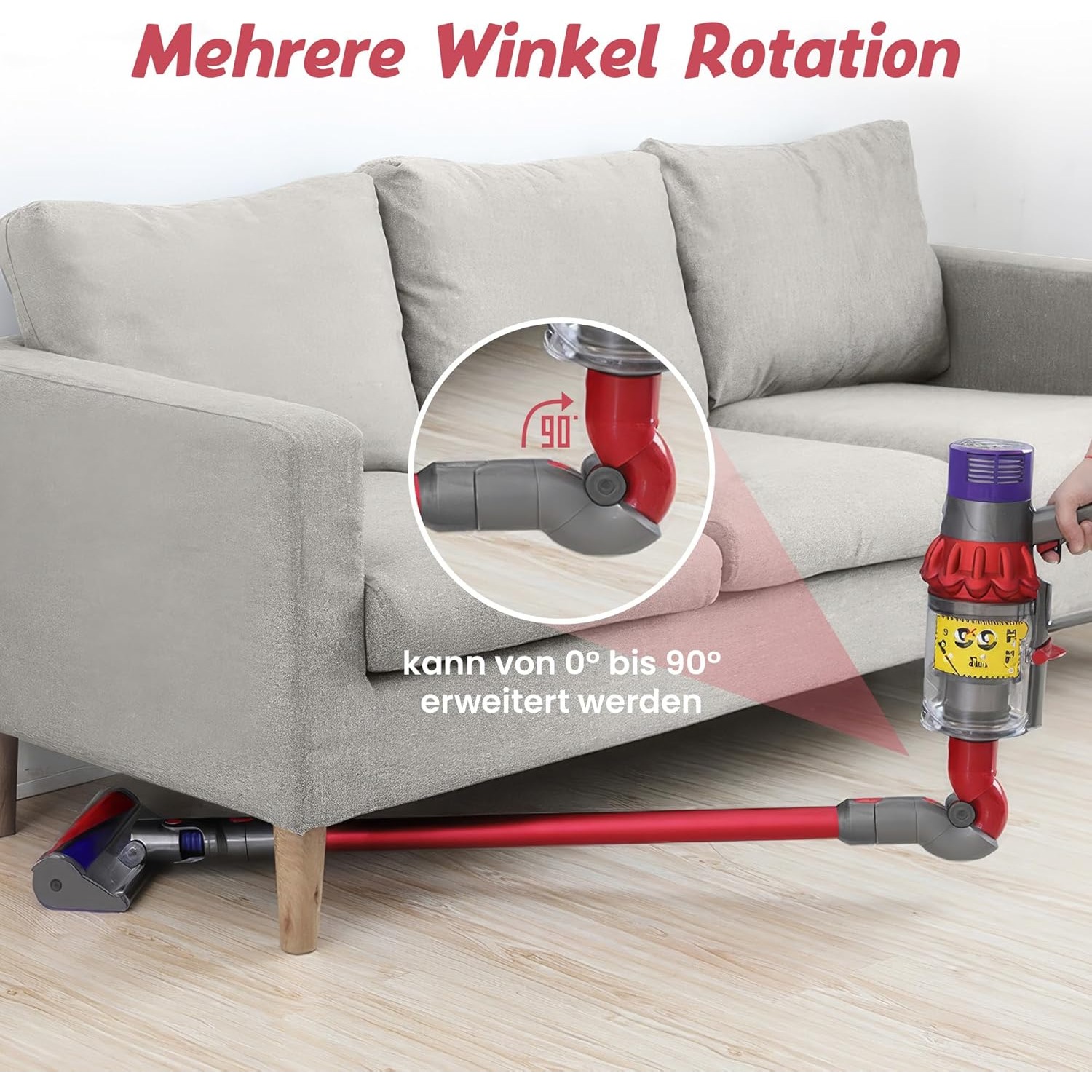 Plutoos Flex-Adapter für Dyson V7 V8 V10 V11 V15 – 180°-Knickgelenk, inkl. Reinigungsbürste, ersetzt 967762-01