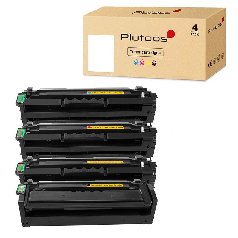 Plutoos CLT-506 Multipack – Kompatibel mit Samsung CLT-506, Samsung CLT-K506L CLT-C506L CLT-M506L CLT-Y506L, 4er-Set BCMY, 16500 Seiten gesamt