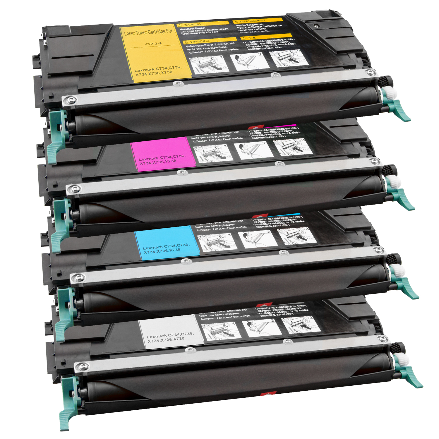 Lexmark C734 Toner XXL kompatibel, 4er Farbset