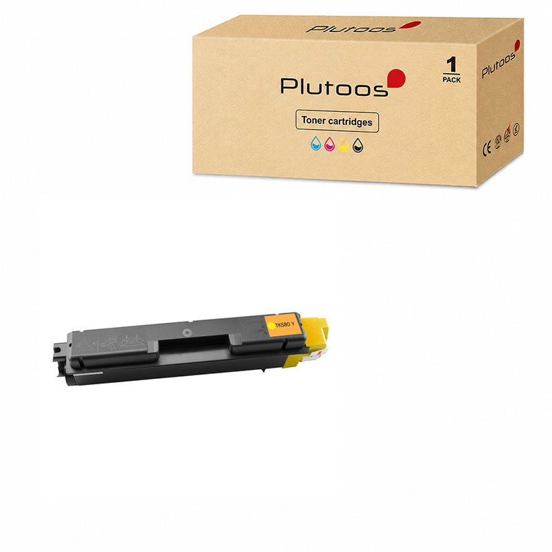Plutoos TK-580 Toner Yellow with Chip – Compatible with Kyocera TK-580, 2800 pages