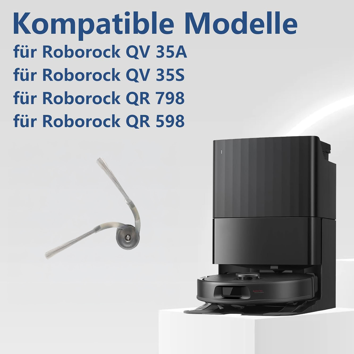Plutoos 2 × Seitenbürsten für Roborock QV 35A QV 35S QR 798 QR 598 Qrevo L – für Kanten und Ecken
