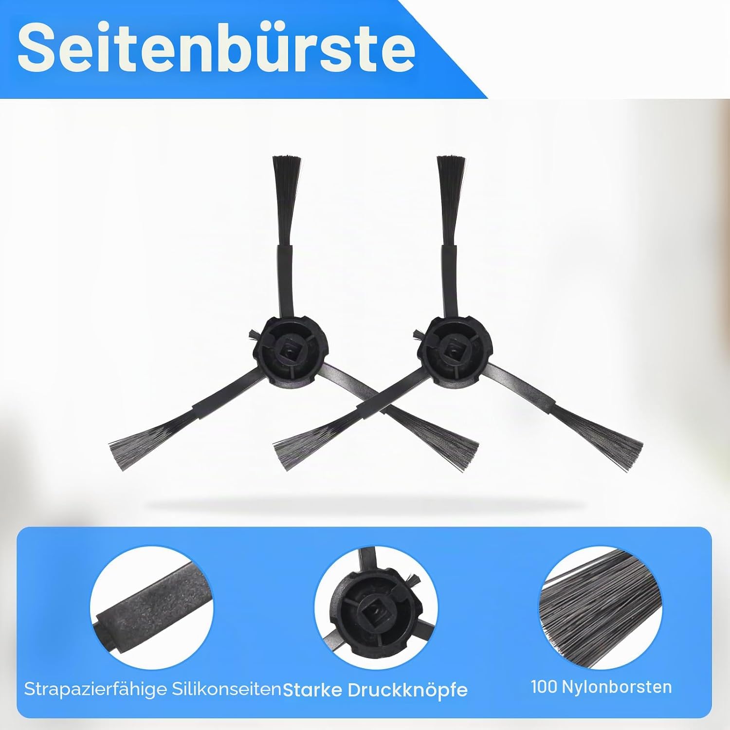 Plutoos 2 × Seitenbürsten für Dreame L10s Ultra Gen 2 L30 L40 X30 Serie – für Kanten und Ecken