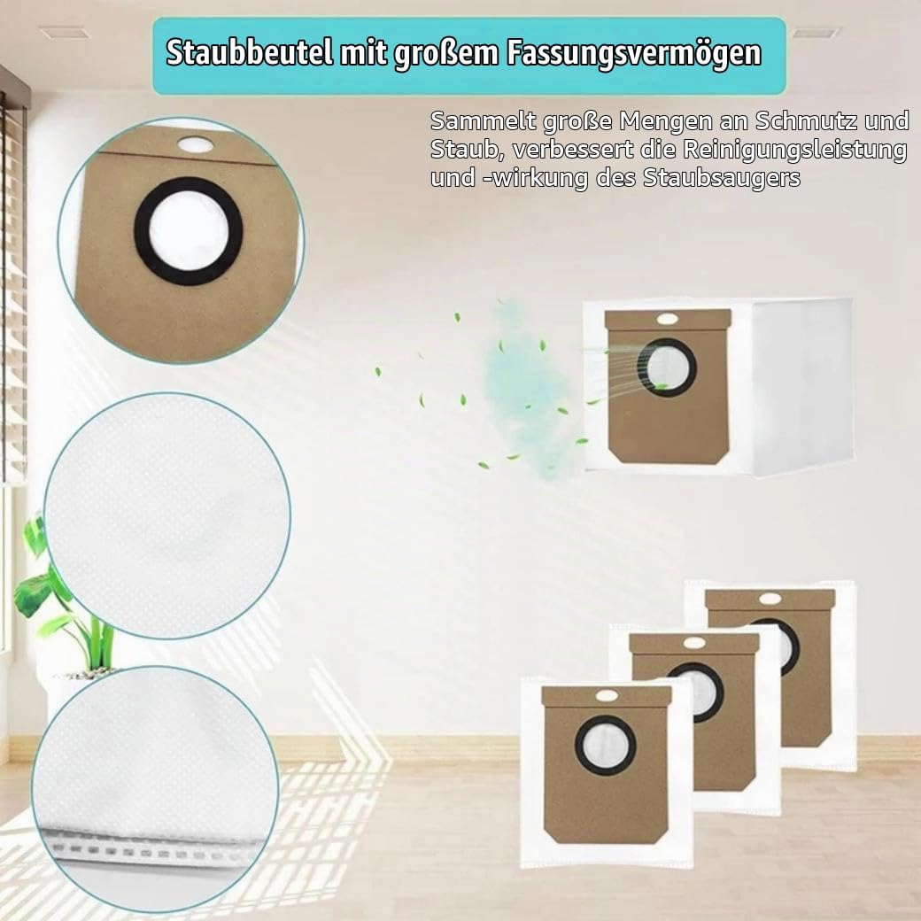 Plutoos Staubbeutel für Eufy L60 Hybrid SES, L60 Hybrid, L60 SES, L50 SES & G50 Hybrid – Absaugstation, 4 Stück