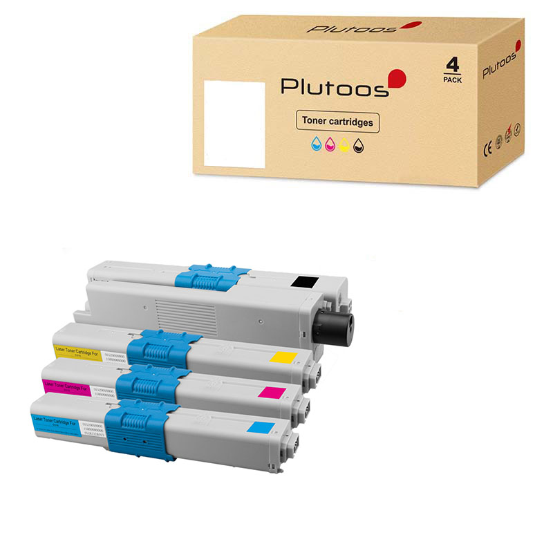 Plutoos C301/C321 Multipack – Kompatibel mit Oki C301/C321, Oki 44973536 44973535 44973534 44973533, 4er-Set BCMY, 6700 Seiten gesamt