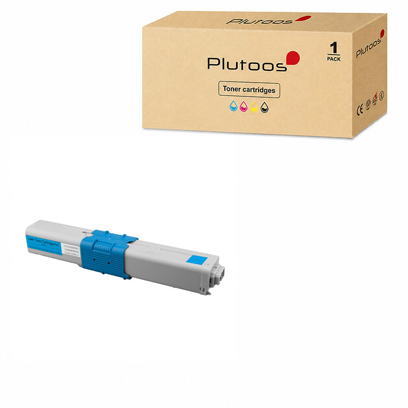 Plutoos C301/C321 Toner Cyan mit Chip – Kompatibel mit Oki C301/C321, Oki 44973535, 1500 Seiten