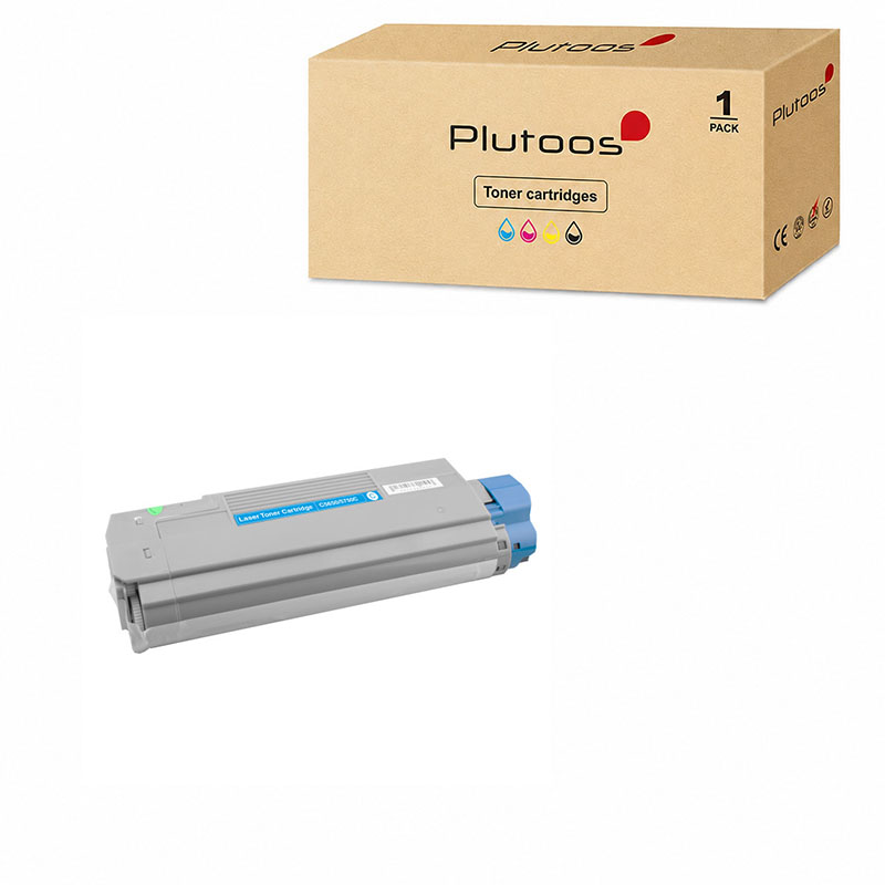Plutoos C5650 Oki C5750 Toner Cyan con chip – Compatibile con Oki C5650 Oki C5750, Oki 43872307, 2000 pagine