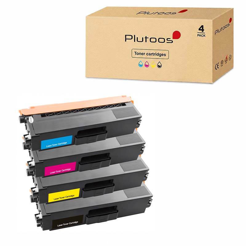 Plutoos TN-326 Toner Multipack 4-Pack BK+C+M+Y with Chip Compatible with Brother for HL-L8250CDN HL-L8350CDW HL-L8350CDWT, ca. 14’500 pages total