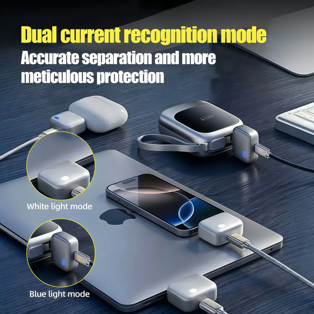 Plutoos USB-C Ladestopp-Adapter 140W – Auto-Abschaltung bei vollem Akku Akkuschutz Silbergrau