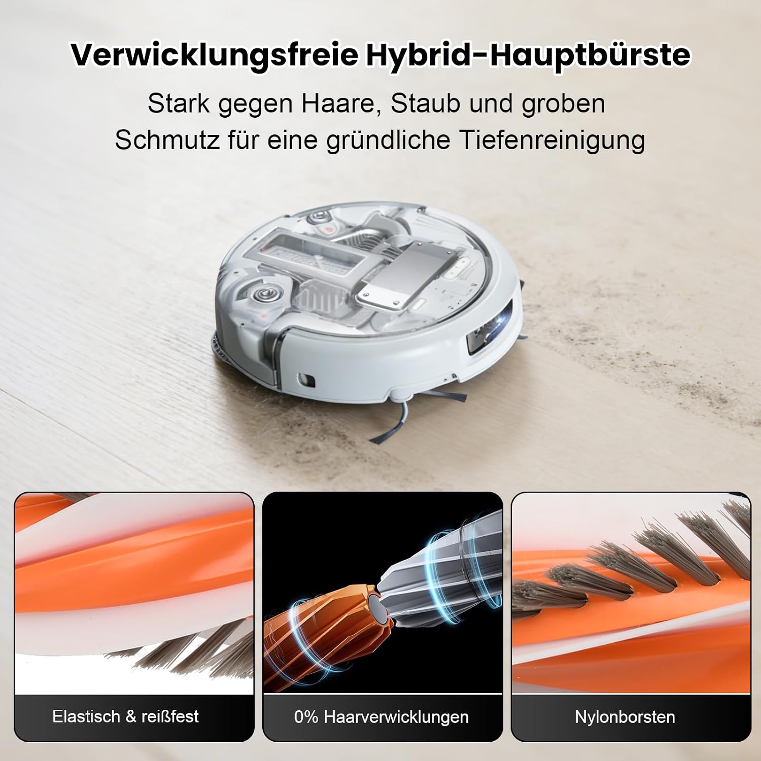 Plutoos Hauptbürste für DJI Romo A, Romo P & Romo S – Teppich & Hartboden, 1 Paar (2 Stück)