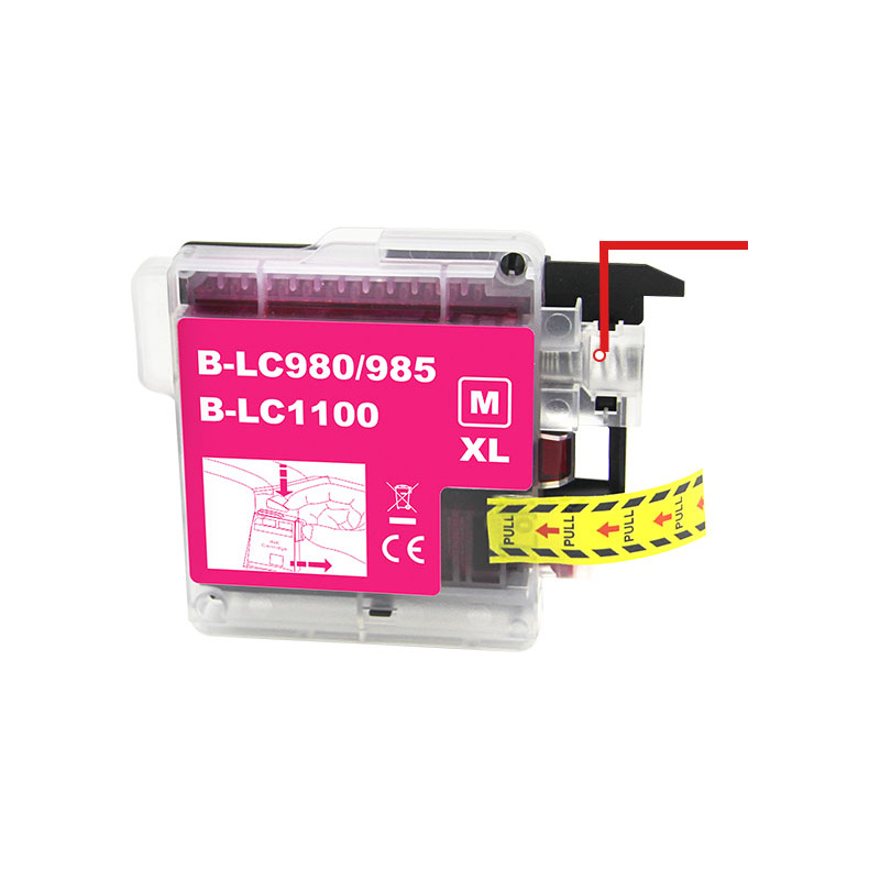 Plutoos LC-985 Magenta Cartouche – compatible avec Brother, 12 ml pour DCP-J125, DCP-J140W, DCP-J315W, DCP-J515W, MFC-J220, MFC-J265W, MFC-J410