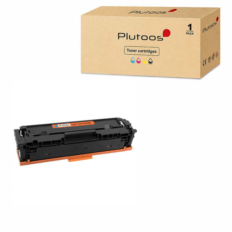 Plutoos 203A CF541A Toner Cyan with Chip – Compatible with HP M254dw M254nw M281fdn M281fdw, ca. 1’300 pages