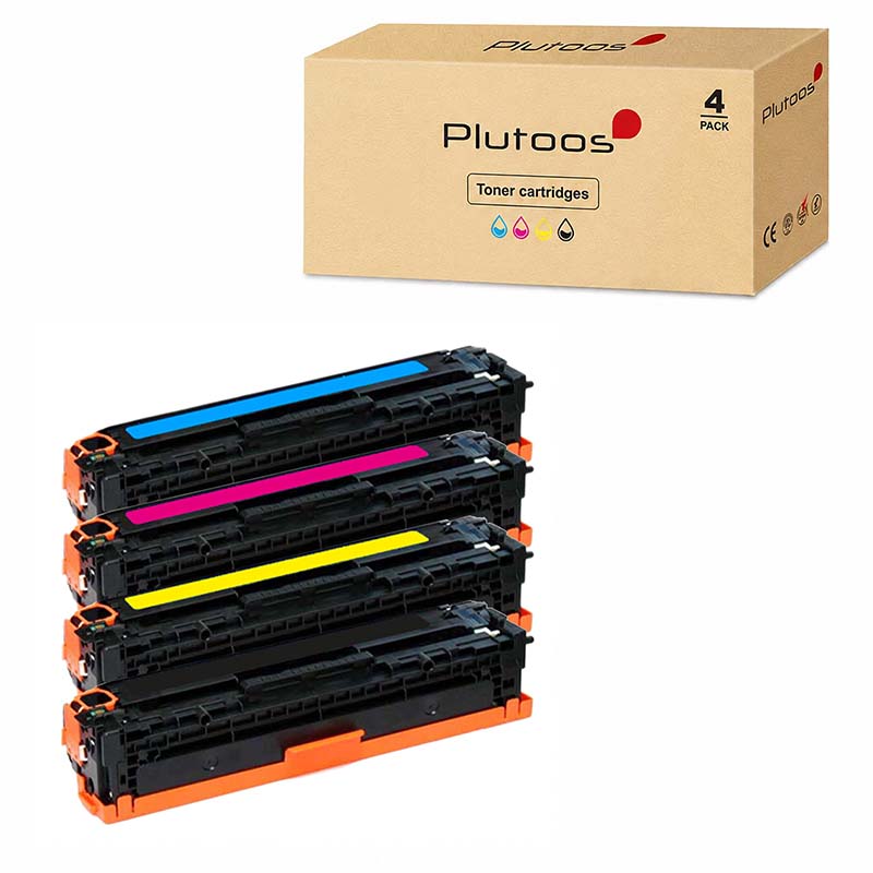 Plutoos 131X+A Toner Multipack 4er-Set Kompatibel mit HP 131 - CF210X (BK), CF211A (C), CF213A (M), CF212A (Y) gesamt 7800 Seiten