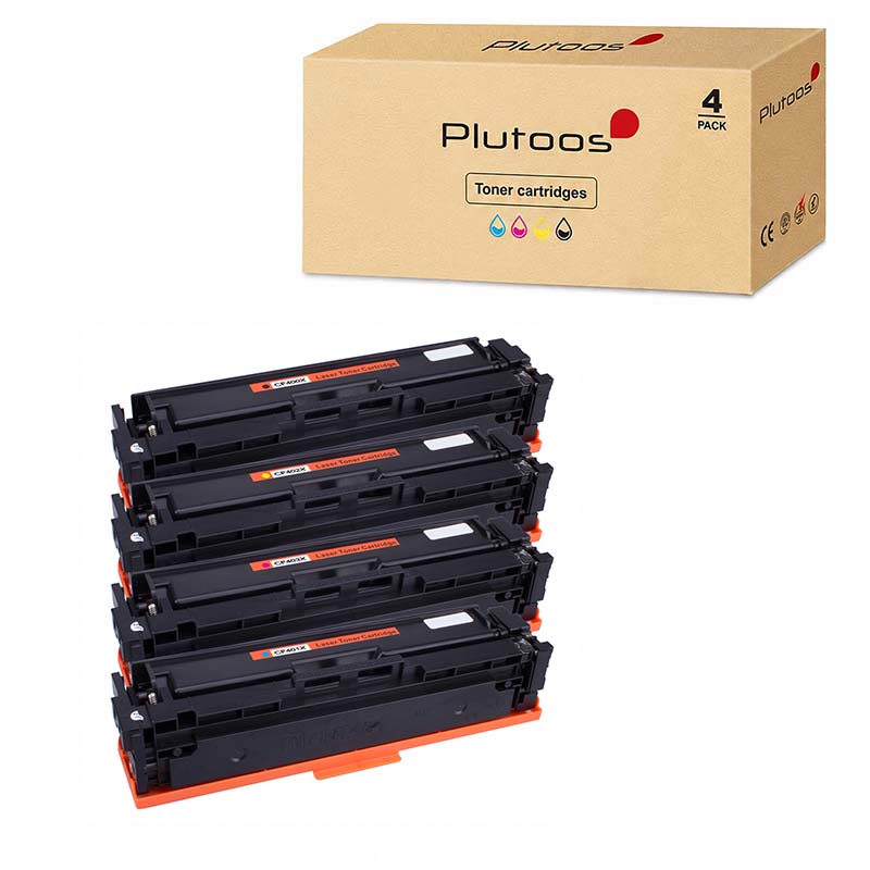 Plutoos 201X Multipack – Kompatibel mit HP 201X HP CF400X CF401X CF403X CF402X 4er-Set BCMY 9700 Seiten gesamt