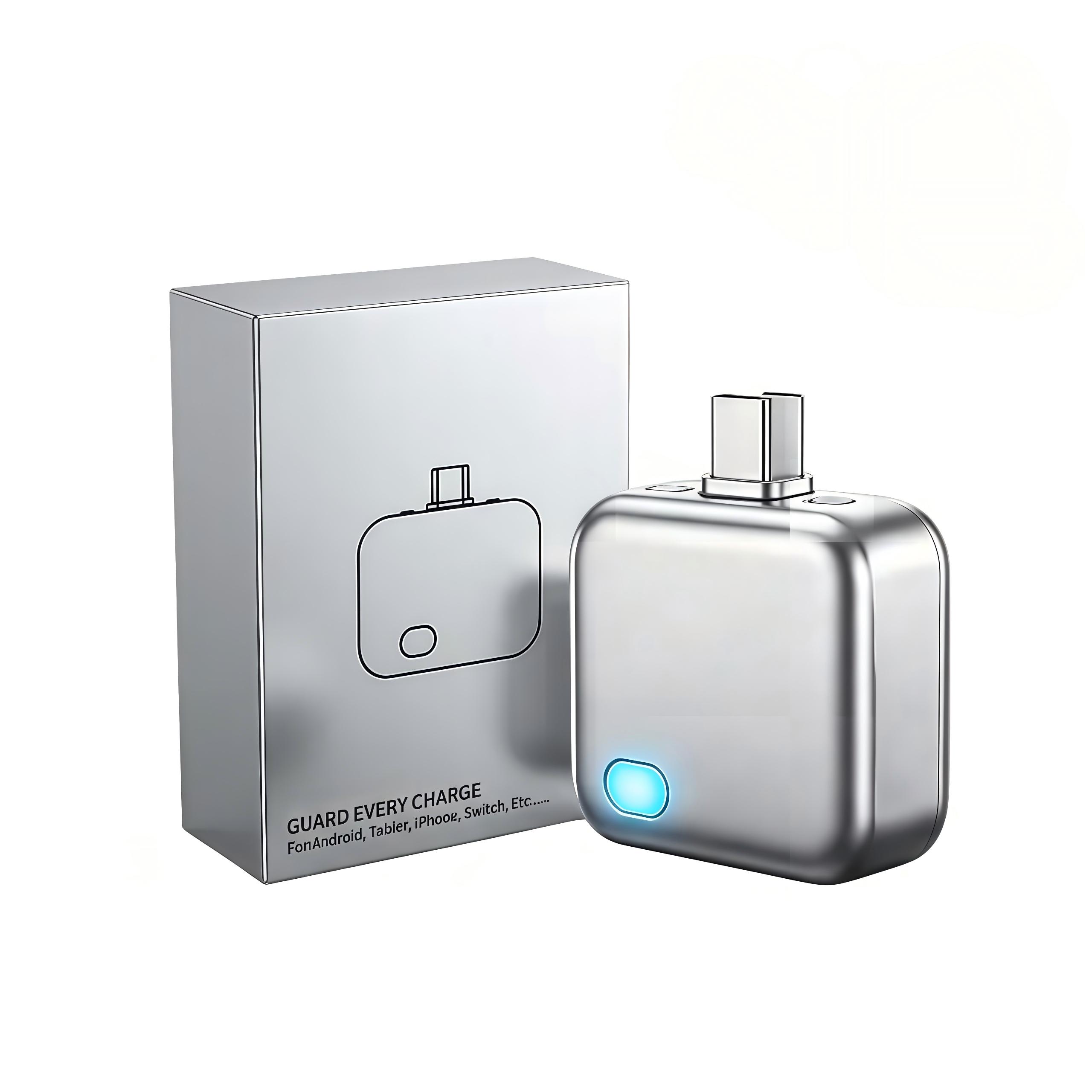 Plutoos USB-C Ladestopp-Adapter 140W – Auto-Abschaltung bei vollem Akku Akkuschutz Silbergrau