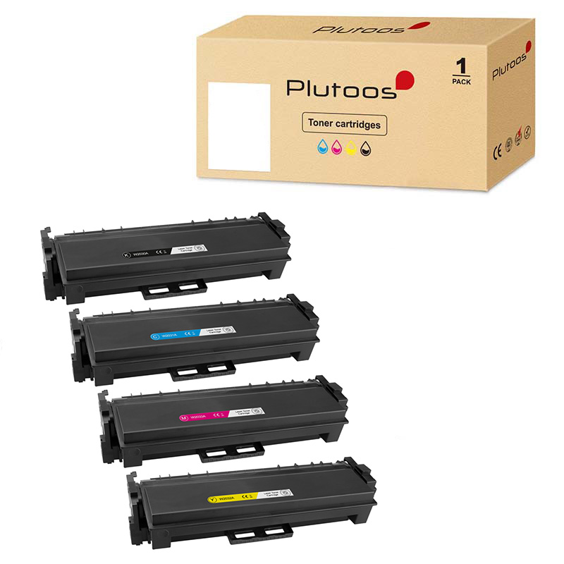 Plutoos 415 Multipack – Kompatibel mit HP 415, HP W2030A W2031A W2032A W2033A, 4er-Set BCMY, 8700 Seiten gesamt