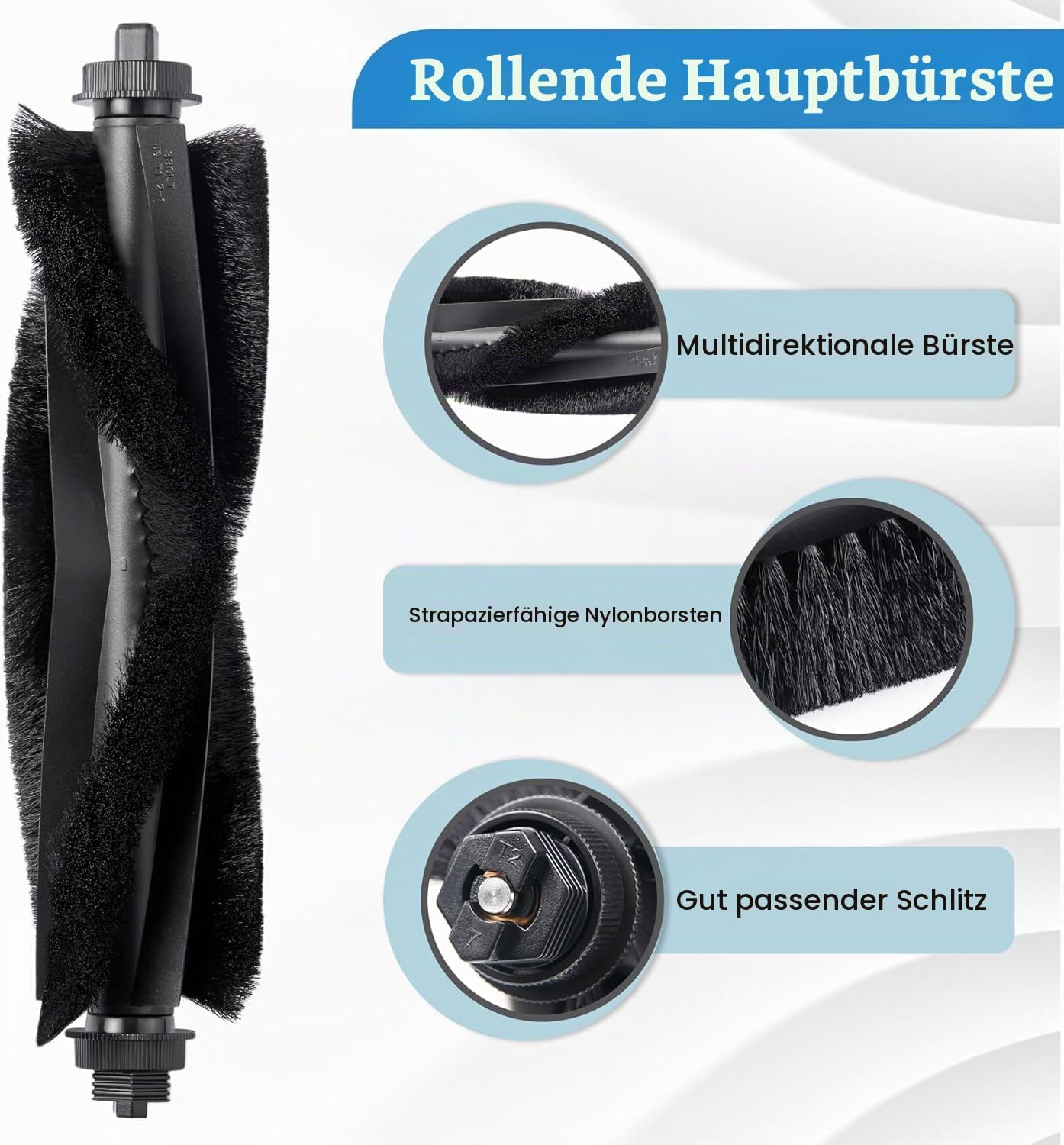Plutoos Hauptbürste für Eufy L60 Hybrid SES, L60 Hybrid, L60 SES, L50 SES & G50 Hybrid – Anti-Tangle, 1 Stück