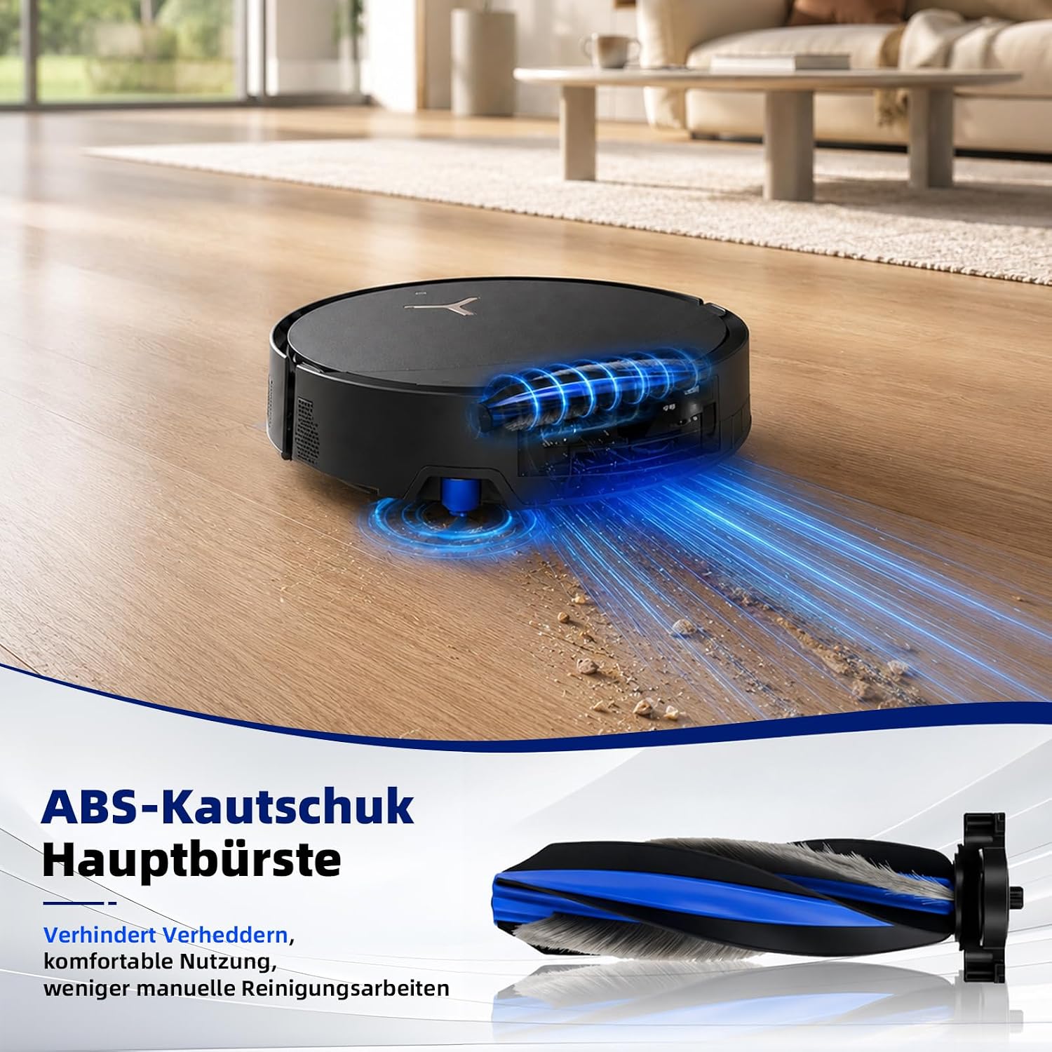 Plutoos Hauptbürste für ECOVACS Deebot X12 OmniCyclone, X12 Pro & T90 Pro Omni – anti-tangle, 1 Stück