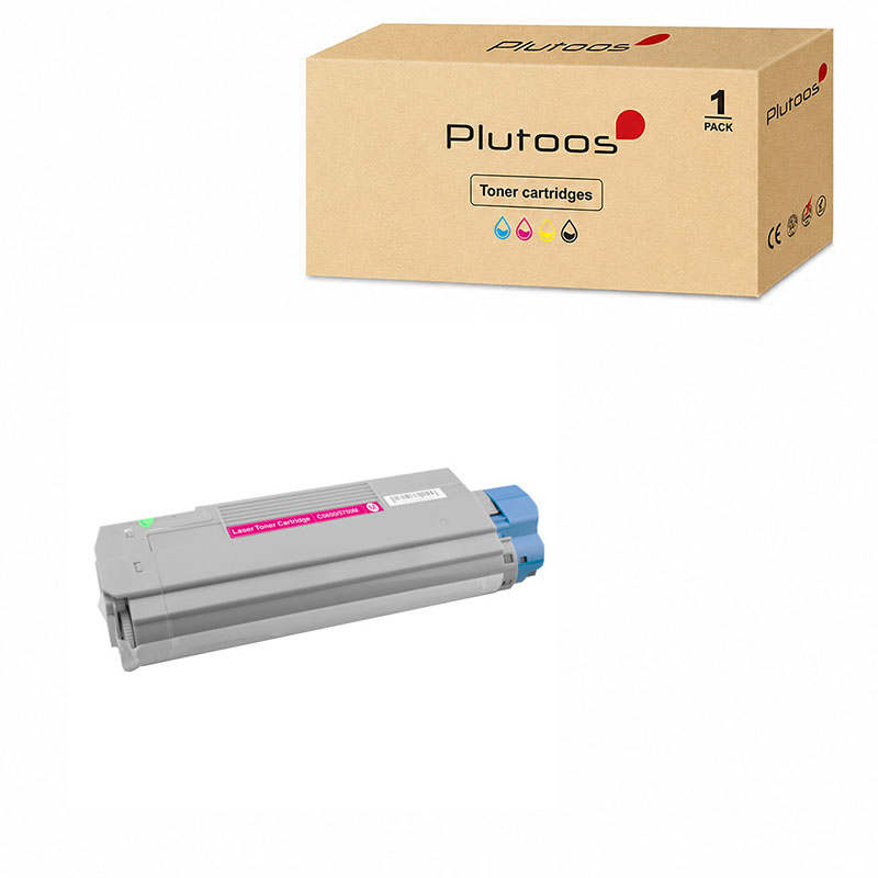 Plutoos C5650 Oki C5750 Toner Magenta con chip – Compatibile con Oki C5650 Oki C5750, Oki 43872306, 2000 pagine