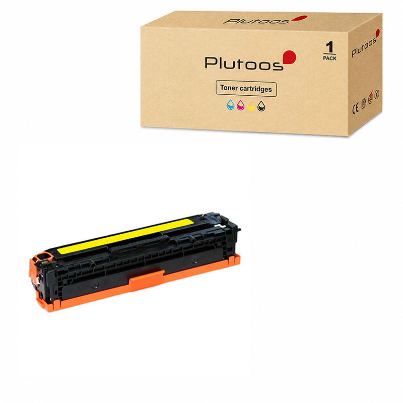 Plutoos 125A Toner Gelb mit Chip – Kompatibel mit HP 125A, HP CB542A, 1400 Seiten