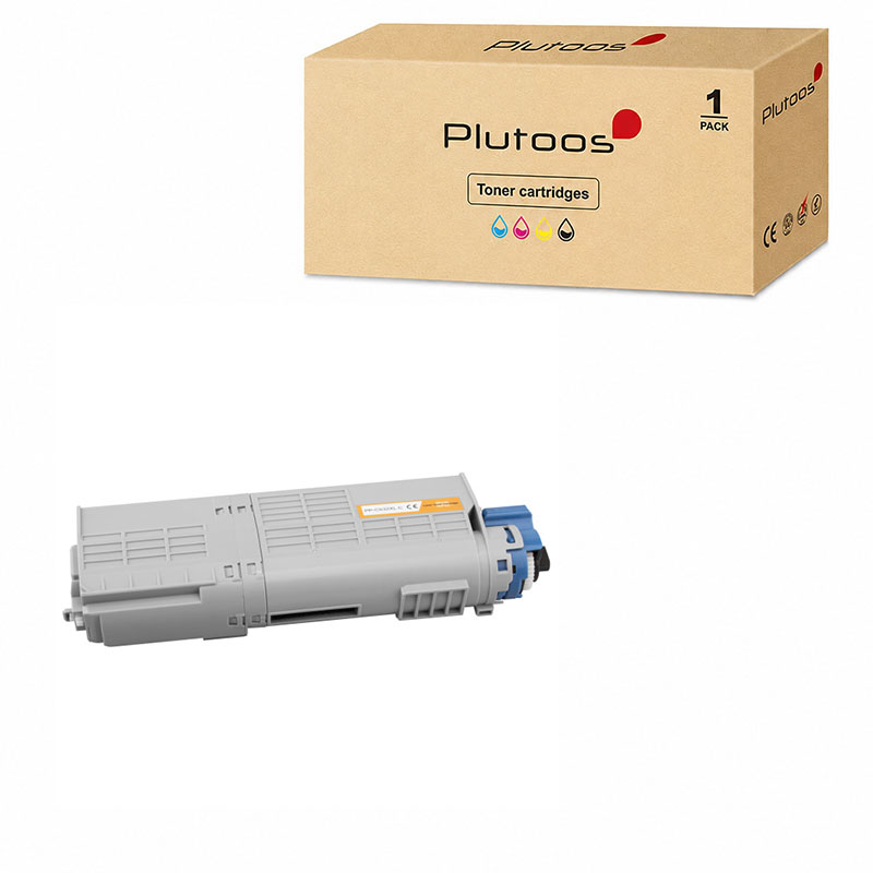 Plutoos C532 Toner Cyan avec puce – Compatible avec Oki C532, Oki 46490607, 6000 pages