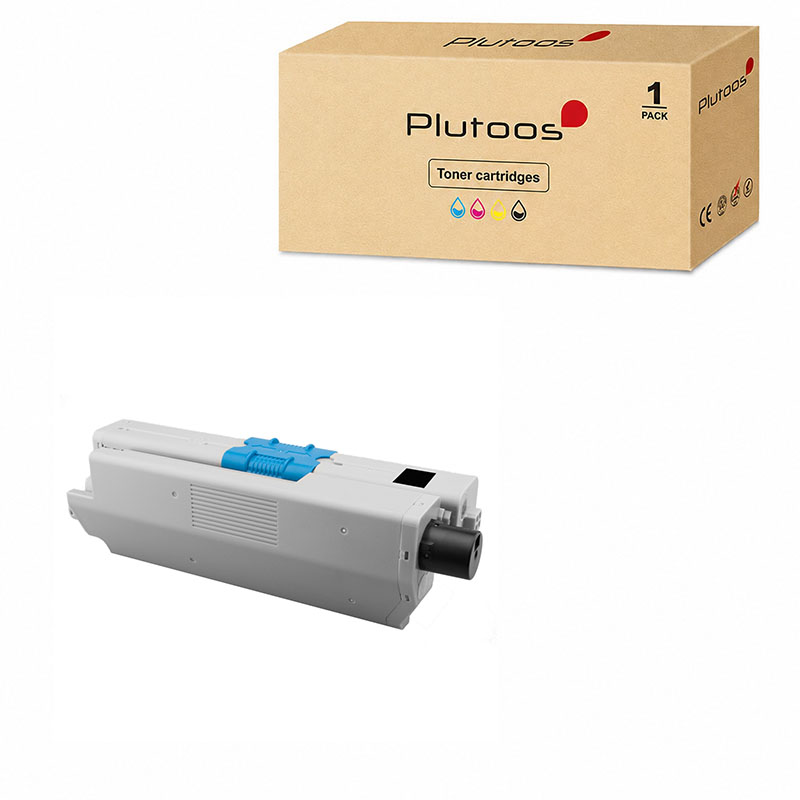 Plutoos C301/C321 Toner Schwarz mit Chip – Kompatibel mit Oki C301/C321, Oki 44973536, 2200 Seiten